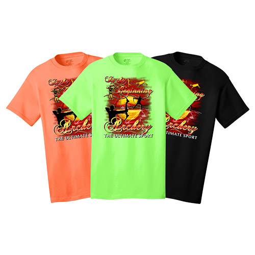 Archery The Ultimate Sport Youth Tee Neon green Neon Orange And Black Color