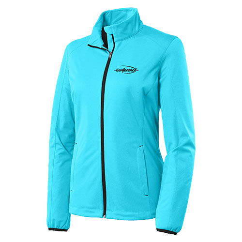 Port Authority Ladies Active Soft Shell Jacket Light Cyan Blue Color