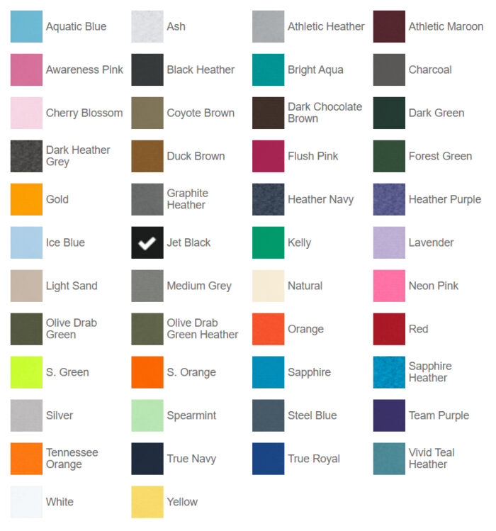 PC43 Adult Colors